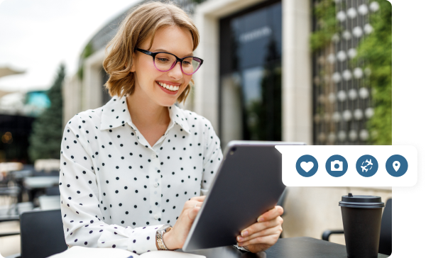 Smiling Woman Reading About Content Strategy